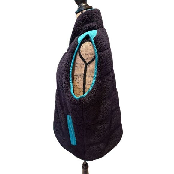 Talbots Women's XL Reversible Quilted Vest Navy/Green Casual Sleeveless - Picture 5 of 10